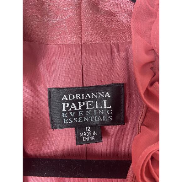 VINTAGE ADRIANNA PAPELL JACKET 12 FRILLY FEMININE RUFFLE IRIDESCENT PINK BLAZER - Picture 5 of 15